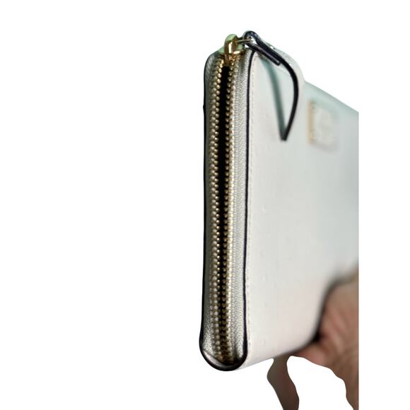 Kate Spade A La Vita Ostrich Neda Sidewalk Zip Around Taupe Leather Wallet*NWT - Picture 14 of 14